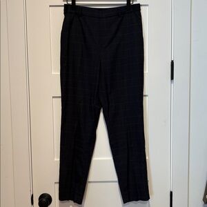Uniqlo women’s ankle elastic waist navy windowpane pants size M